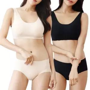 [하프클럽/옷자락]여자 무봉제 누디 래쉬가드 이너 팬티 브라 세트