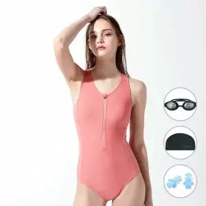 [하프클럽/베이직 엘르]베이직엘르 여성 X백 잔골지 삼각 실내수영복 BEF-X101P