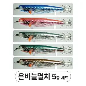 씨넥스 은비늘멸치 에기 5종 세트 선상 갑오징어 낚시 쭈꾸미 문어 한치
