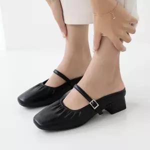 튜드 스퀘어토 메리제인 뮬 슬리퍼 3.5cm