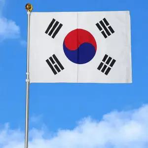 대형 태극기 깃발 국경일 행사용 3단 알루미늄 깃대 포함 80x120cm