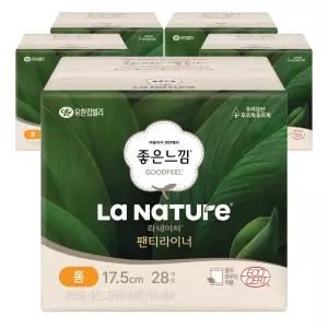 좋은느낌 라네이처 유기농 생리대 팬티라이너 롱 28개입 5팩
