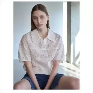 올리비아로렌 HC04 빅카라 아일렛 블라우스  VVCNS5M5366