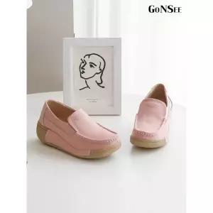 [하프클럽/고앤씨]여성 봄 베쓰 키높이 소가죽 로퍼 컴포트화 워킹화 5cm