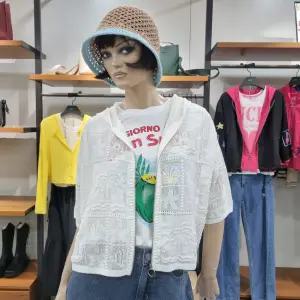 베네통/애플아울렛/메쉬 자카드 후드 가디건/BAKCA6631