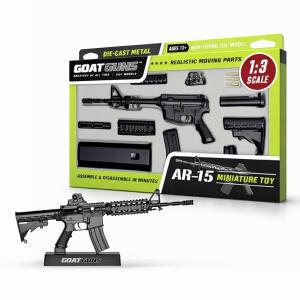 GOAT GUNS 미니어처 AR 15 차키 스케일 다이캐스트 메탈 모델 빌드 키트 책상 디스플레이 동굴 게임용 정품 비발화 AR15 복제품 수집 가능한 총기