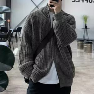 남성 캐주얼 투웨이 집업 니트 가디건