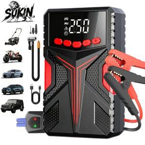 SUKIN 12V 가용 부스터 점프 파워 뱅크 6000-10000mAh 휴대용 배터리 자동차용 에어 컴프레서 포함