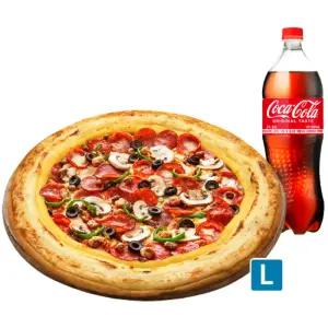 도미노피자 슈퍼디럭스 치즈버스트 L + 콜라 1.25L