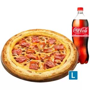 도미노피자 베이컨체더치즈 치즈버스트 L + 콜라 1.25L