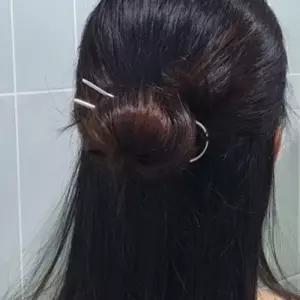 [룽스_62]올림머리 헤어 메탈 유핀 비녀 머리핀 은