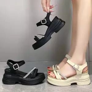 [제이시]제이시 키높이 통굽 여름 큐빅 스트랩 샌들 6cm S217