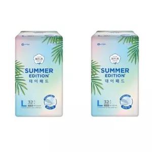 좋은느낌 린넨블렌딩 순면 생리대 썸머 에디션 데이패드 대형 32매 X 2EA 통기성 편안