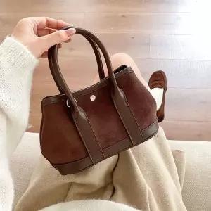[하프클럽/]여성 미니 가방 데일리 스웨이드 크로스 백 커피