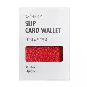 [하프클럽/]합성피혁 천연소가죽 슬립 카드지갑 레드색 가죽지갑 남성용 카