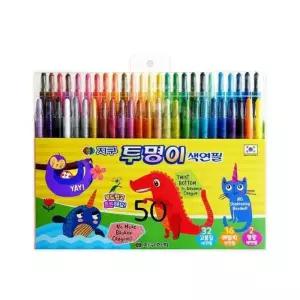 [룽스_64]투명이 색연필 색연필 50색 미술용품