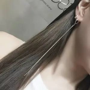 실버925 국내제작 언발란스 롱 드롭 원터치 이어링 유니크 은 귀걸이 SILVER) 은귀걸이
