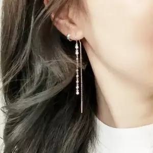 실버925 국내제작 핑크빛 오팔 롱드롭 실버 이어링 은귀걸이 SILVER) 은귀걸이 귀걸이