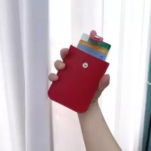 슬라이드 카드지갑 레드 슬라이드카드지갑 교통카드지갑 미니카드지갑 얇은카드지갑