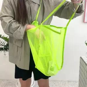캐주얼가방 더블 메쉬 숄더백 형광그린 에코백가방 여성숄더백 수영장가방 그물가방