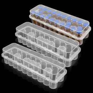 냉장고용 3팩 펩드 케이스 24슬롯 3mL 바이알 정리함 쌓을 수 있는 보관 인슐린 병 홀더 세트 솔루션