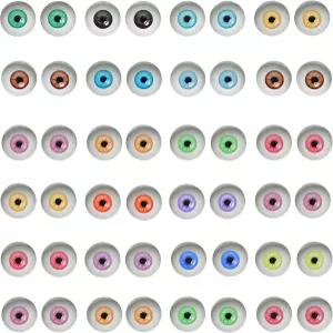 줄리 왕 100pcs 6mm 플랫백 글래스 휴먼 즈 카보숑 할로윈 아트 조각 소품 마스크 0.24인치 작은 사이즈를