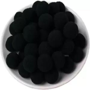 250피스 폼 블랙 0.8인치 퍼지 크래프트 DIY 아트용 소프트 플러피 퍼프 볼 및 벌크 제작 장식 용품