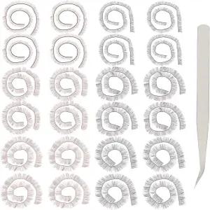 GORYCRAFT 24PCS 블랙 브라운 속눈썹 인조 6/8/10mm 길이의 인형 스트립 메이크업 액세서리 곰 장식용 Bjd