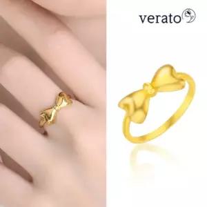 베라토 24K 순금 퍼프 리본 한돈 애끼반지 3.75g