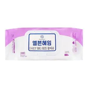 [뷰티 (기타)]엘븐헤임 빅사이즈 물티슈 80매 엠보싱저자극