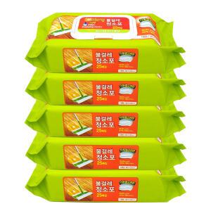 고급형 물걸레 청소포 (대형) 25매X5팩 / 두꺼운 일회용 청소물티슈 밀대리필