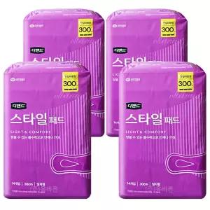 디펜드 스타일 패드 여성용 안심대용량 14매 x4팩 /요실금패드 기저귀