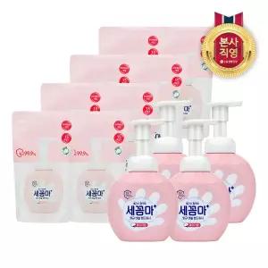 [엘지생활건강]온더바디 세꼼마 버블 핸드워시 파우더 250mlx4+리필200mlx8