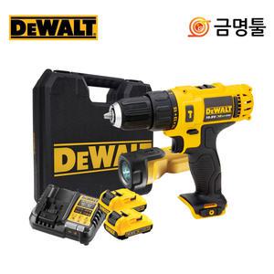 디월트 DCD716D2T 충전햄머드릴 10.8V 2.0AH 2팩 DCL508N랜턴포함 드릴+햄머기능