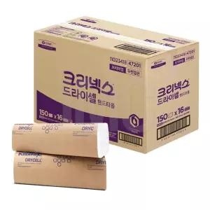 47201 크리넥스 드라이셀 핸드타올 프리미엄 평판형 150매, 16개