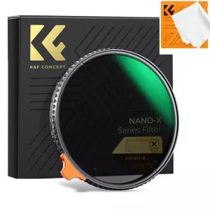KnF Concept 49mm NANO-X 블랙 미스트 1/4 + 가변 ND2-32 2in1 필터 X 크로스 방지 (융포함) 8K AGC Glass