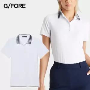 지포어 여성 골프웨어 플리츠 카라 실키 테크 반팔 티셔츠 G4LS23K866 SNO