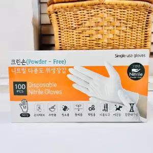 크린손 니트릴 다용도 위생장갑 아이보리100pcs(중)(M)/식당/유아/어린이/위생/장갑/키즈/항균/업소/식품