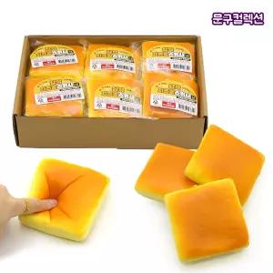 납작 치즈빵 스퀴시 (BOX) 스트레스볼 모찌인형 쫀득 말랑이 스트레스해소 주물럭 촉감완구