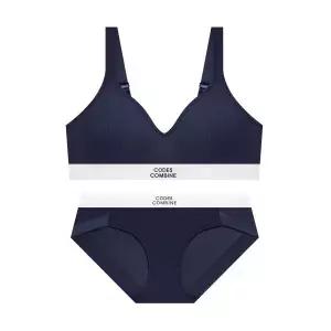 매장정품 CODES COMBINE INNERWEAR 골지 배색 스포츠브라 햄팬티 세트_네이비 CEWBR813NY_BP813NY 232569