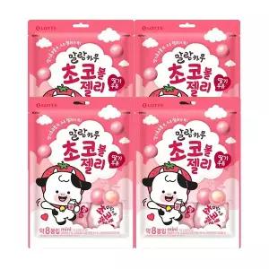 롯데웰푸드 말랑카우 초코볼젤리 딸기우유 134g, 4개