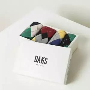 [닥스](강남점)DBSS6E901BK [남성발목4족] 체크배색 면혼방 발목 4족세트