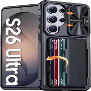 삼성 갤럭시 S26 울트라 케이스 지갑 RFID 카드 홀더 [카메라 커버] 엣지 업 6.9인치 2026 블랙용 전신