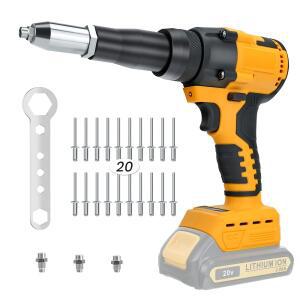 무선 브러시리스 bldc 리벳 너트 건 드릴 인서트 자동 도구, DEWALT 호환 20V 배터리 없음, 2.4-4.8mm