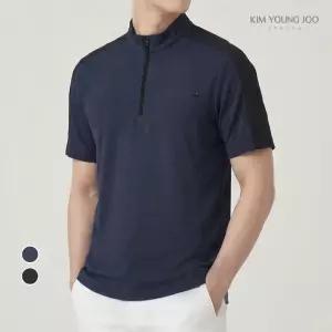 김영주스포츠 남성 에어쿨링 하프집업 반팔 티셔츠 KRMT69315 일상 아웃도어 작업복 운동복 골프