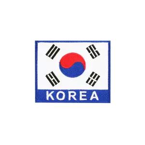 태극기패치 KOREA 흰색 벨크로 군인 군대 약장 와펜