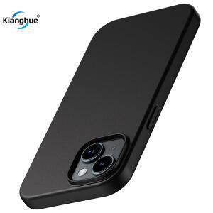 iPhone 15 14 Plus 13 12 Mini 11 Pro XS Max X XR SE 2 3 7 8  솔리드 블랙 커버 용 실리콘 소프트 매트