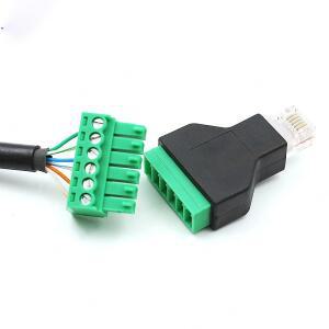 이더넷 RJ12 6P6C 수-6 핀 나사 단자 어댑터 커넥터 스피커 1 개