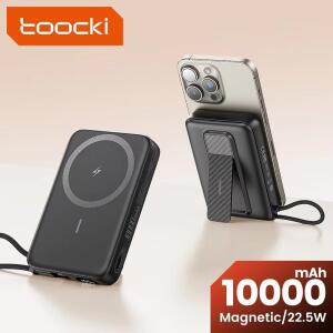 투키 10000mAh 마그네틱 보조배터리 C타입 케이블 포함 22.5W 고속 충전 LED 디스플레이 파워뱅크 (아이폰