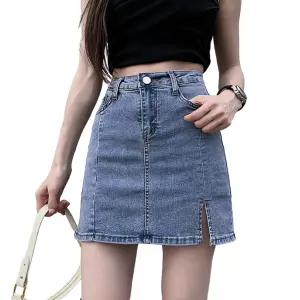 데님 미니 치마바지 속바지내장 옆트임 청치마 A라인 스커트 2컬러